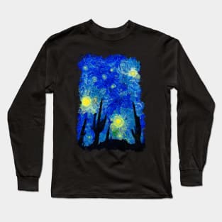 Starry night in the desert Van Gogh Monet Cézanne Long Sleeve T-Shirt